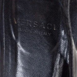 Versace Black Leather Palazzo Medusa Slingback Pumps Size 37.5 For Women 14 Versace Black Leather Palazzo Medusa Slingback Pumps Size 37.5 For Women -Versace Official Website luxury women versace used shoes p428649 005