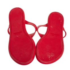 Versace Red Rubber Medusa Thong Flat Sandals Size 39 For Women -Versace Official Website luxury women versace used shoes p435139 008