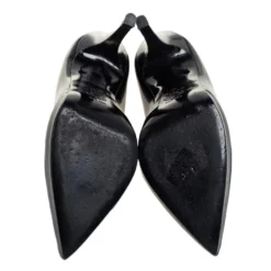 Versace Black Patent Leather Medusa Pointed Toe Pumps Size 38 For Women -Versace Official Website luxury women versace used shoes p443715 004