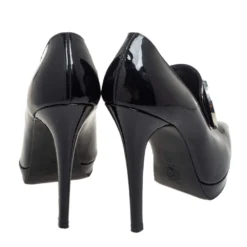 Versace Black Patent Leather Medusa Pointed Toe Pumps Size 38 For Women -Versace Official Website luxury women versace used shoes p443715 007