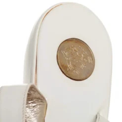 Versace White Patent Leather Chain Ankle Strap Sandals Size 39.5 For Women -Versace Official Website luxury women versace used shoes p444877 008