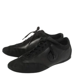 Versace Black Suede And Soft Leather Medusa Lace Up Sneakers Size 39 For Women -Versace Official Website luxury women versace used shoes p445878 007