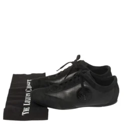 Versace Black Suede And Soft Leather Medusa Lace Up Sneakers Size 39 For Women -Versace Official Website luxury women versace used shoes p445878 008