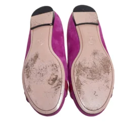 Versace Purple Suede And Patent Leather Ballerina Flats Size 40 For Women -Versace Official Website luxury women versace used shoes p447814 008
