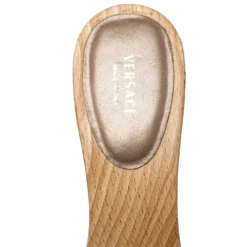 Versace Black Canvas And Leather Mule Sandals Size 39 For Women -Versace Official Website luxury women versace used shoes p454074 007