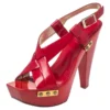 Versace Red Patent Leather Platform Sandals Size 35 For Women