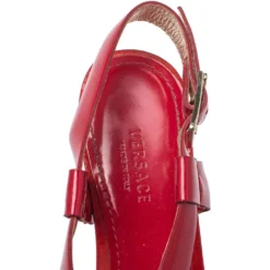 Versace Red Patent Leather Platform Sandals Size 35 For Women -Versace Official Website luxury women versace used shoes p457352 005