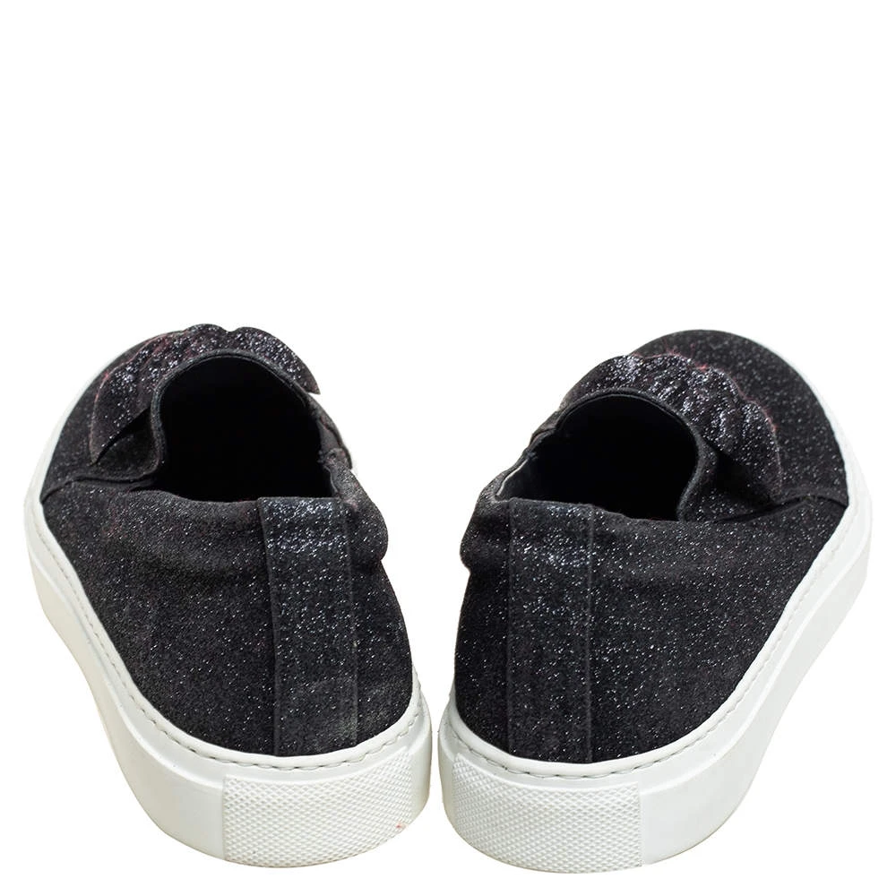Versace Black Glitter Medusa Slip On Sneakers Size 38 For Women 5 Versace Black Glitter Medusa Slip On Sneakers Size 38 For Women - Image 5