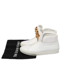Versace White Leather Medusa Slip On High Top Sneakers Size 36 For Women -Versace Official Website luxury women versace used shoes p462017 003