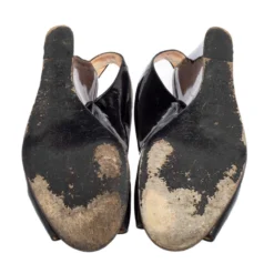 Versace Black Patent Leather Wedge Sandals Size 39 For Women 13 Versace Black Patent Leather Wedge Sandals Size 39 For Women -Versace Official Website luxury women versace used shoes p465407 004