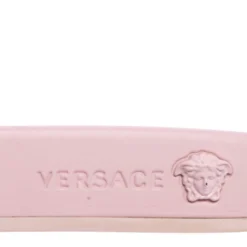 Versace Pink Rubber Medusa Flat Slides Size 39 For Women -Versace Official Website luxury women versace used shoes p465651 003