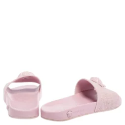 Versace Pink Rubber Medusa Flat Slides Size 39 For Women -Versace Official Website luxury women versace used shoes p465651 005