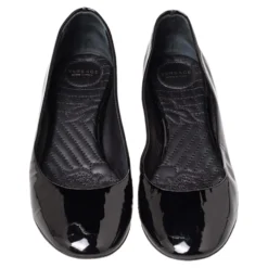 Versace Black Patent Leather Medusa Embellished Block Heel Pumps Size 36 For Women -Versace Official Website luxury women versace used shoes p466704 007