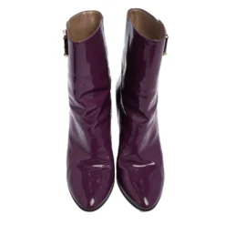 Versace Purple Patent Leather Medusa Ankle Boots Size 38.5 For Women 10 Versace Purple Patent Leather Medusa Ankle Boots Size 38.5 For Women -Versace Official Website luxury women versace used shoes p471704 003