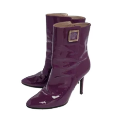 Versace Purple Patent Leather Medusa Ankle Boots Size 38.5 For Women 11 Versace Purple Patent Leather Medusa Ankle Boots Size 38.5 For Women -Versace Official Website luxury women versace used shoes p471704 004