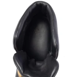 Versace Black Leather Palazzo Medusa Wedge High Top Sneakers Size 39 For Women -Versace Official Website luxury women versace used shoes p472942 007