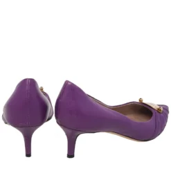 Versace Purple Leather Pointed Toe Pumps Size 41 For Women -Versace Official Website luxury women versace used shoes p479308 006