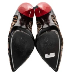 Versace Brown Leopard Print Calf Hair And Patent Leather Pointed Toe Pumps Size 41 For Women -Versace Official Website luxury women versace used shoes p481601 001