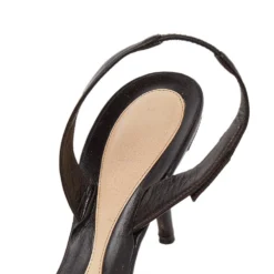 Versace Brown Leather And Fabric Slingback Sandals Size 39 For Women -Versace Official Website luxury women versace used shoes p492262 005