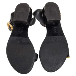 Versace Black Leather Buckle Ankle Strap Sandals Size 38 For Women 13 Versace Black Leather Buckle Ankle Strap Sandals Size 38 For Women -Versace Official Website luxury women versace used shoes p493608 001