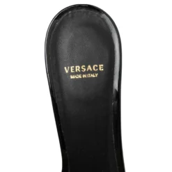 Versace Black Patent Leather Medusa Heel Slide Sandals Size 40 For Women 14 Versace Black Patent Leather Medusa Heel Slide Sandals Size 40 For Women -Versace Official Website luxury women versace used shoes p501048 007