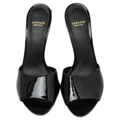 Versace Black Patent Leather Medusa Heel Slide Sandals Size 40 For Women 10 Versace Black Patent Leather Medusa Heel Slide Sandals Size 40 For Women -Versace Official Website luxury women versace used shoes p501048 008