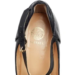 Versace Black Patent And Leather Platform Pumps Size 39 For Women -Versace Official Website luxury women versace used shoes p502652 002