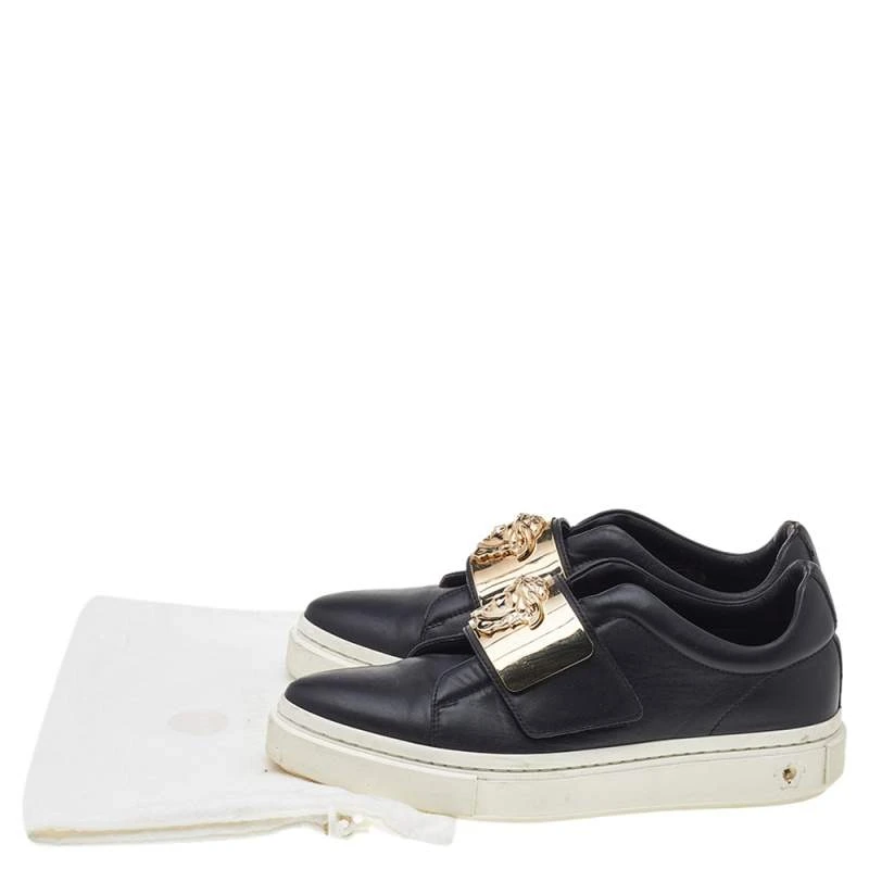 Versace Black Leather Medusa Embellished Velcro Strap Low Top Sneakers Size 37 For Women 8 Versace Black Leather Medusa Embellished Velcro Strap Low Top Sneakers Size 37 For Women - Image 8