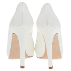Versace White Patent Leather Embellished Peep Toe Pumps Size 37 For Women -Versace Official Website luxury women versace used shoes p513834 006