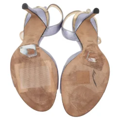 Versace Metallic Light Purple Leather And PVC Slingback Sandals Size 39 For Women -Versace Official Website luxury women versace used shoes p519433 005