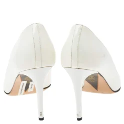 Versace White Patent Leather Medusa Peep Toe Pumps Size 39 For Women -Versace Official Website luxury women versace used shoes p533468 006