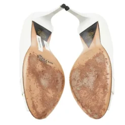 Versace White Patent Leather Medusa Peep Toe Pumps Size 39 For Women -Versace Official Website luxury women versace used shoes p533468 1636606561 009