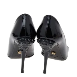 Versace Black Patent Leather Medusa Heel Pumps Size 36 For Women -Versace Official Website luxury women versace used shoes p534298 003