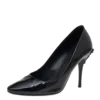 Versace Black Patent Leather Medusa Heel Pumps Size 36 For Women