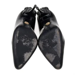 Versace Black Patent Leather Medusa Heel Pumps Size 36 For Women -Versace Official Website luxury women versace used shoes p534298 008