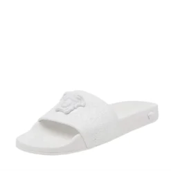 Versace White Rubber Medusa Slides Sandals Size 37 For Women