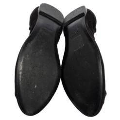 Versace Black Suede Embellished Scrunch Ballet Flats Size 39 For Women -Versace Official Website luxury women versace used shoes p555890 006