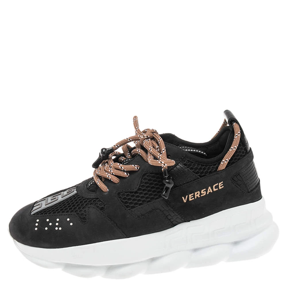 Versace Black Mesh And Nubuck Chain Reaction Sneakers Size 39 For Women 2 Versace Black Mesh And Nubuck Chain Reaction Sneakers Size 39 For Women - Image 2