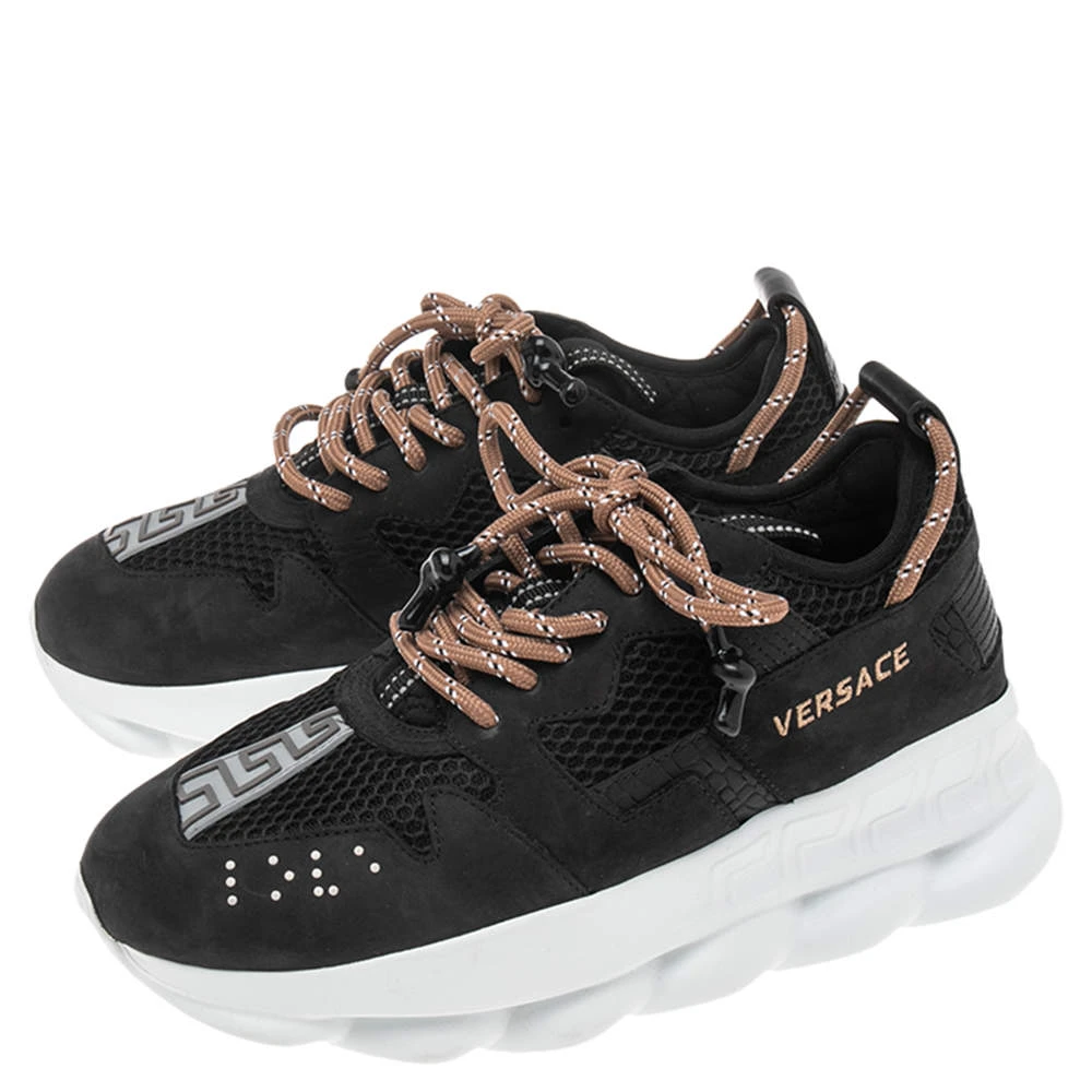 Versace Black Mesh And Nubuck Chain Reaction Sneakers Size 39 For Women 4 Versace Black Mesh And Nubuck Chain Reaction Sneakers Size 39 For Women - Image 4