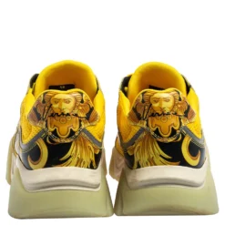 Versace Multicolor Leather And Mesh Flower Print Fur Lace Up Sneakers Size 38 For Women 12 Versace Multicolor Leather And Mesh Flower Print Fur Lace Up Sneakers Size 38 For Women -Versace Official Website luxury women versace used shoes p565844 003