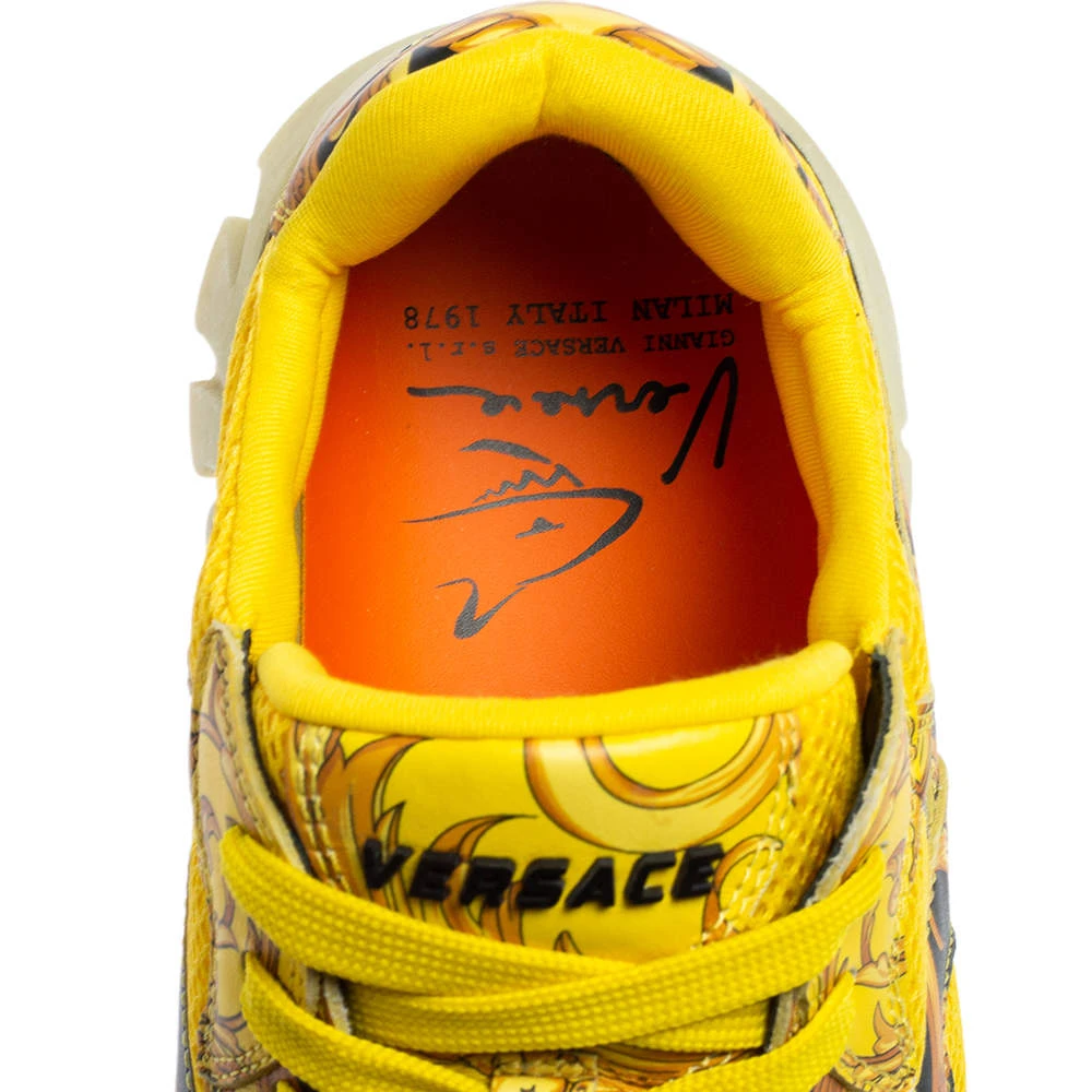 Versace Multicolor Leather And Mesh Flower Print Fur Lace Up Sneakers Size 38 For Women 7 Versace Multicolor Leather And Mesh Flower Print Fur Lace Up Sneakers Size 38 For Women - Image 7