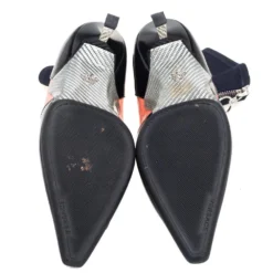 Versace Multicolor Fabric And Leather Sock Ankle Length Boots Size 38 For Women -Versace Official Website luxury women versace used shoes p569931 001