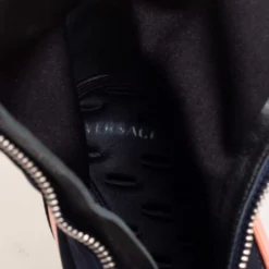 Versace Multicolor Fabric And Leather Sock Ankle Length Boots Size 38 For Women -Versace Official Website luxury women versace used shoes p569931 011