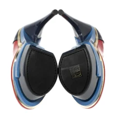 Versace Red/Navy Blue Patent Leather Triple Platform Sky High Pumps Size 37 For Women -Versace Official Website luxury women versace used shoes p573000 002