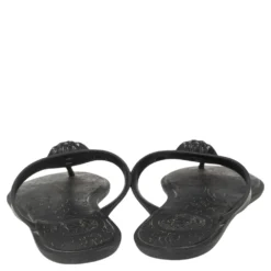 Versace Black Rubber Medusa Thong Flats Size 38 For Women -Versace Official Website luxury women versace used shoes p578776 002