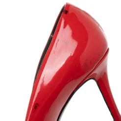 Versace Red Patent Leather Medusa Pointed Toe Pumps Size 38 For Women -Versace Official Website luxury women versace used shoes p584528 002