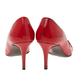 Versace Red Patent Leather Medusa Pointed Toe Pumps Size 38 For Women -Versace Official Website luxury women versace used shoes p584528 008