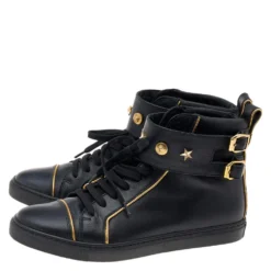 Versace Black Leather Buckle Medusa High Top Sneakers Size 37 For Women 11 Versace Black Leather Buckle Medusa High Top Sneakers Size 37 For Women -Versace Official Website luxury women versace used shoes p585240 002