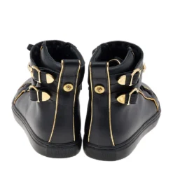 Versace Black Leather Buckle Medusa High Top Sneakers Size 37 For Women 12 Versace Black Leather Buckle Medusa High Top Sneakers Size 37 For Women -Versace Official Website luxury women versace used shoes p585240 003
