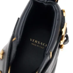 Versace Black Leather Buckle Medusa High Top Sneakers Size 37 For Women 14 Versace Black Leather Buckle Medusa High Top Sneakers Size 37 For Women -Versace Official Website luxury women versace used shoes p585240 007